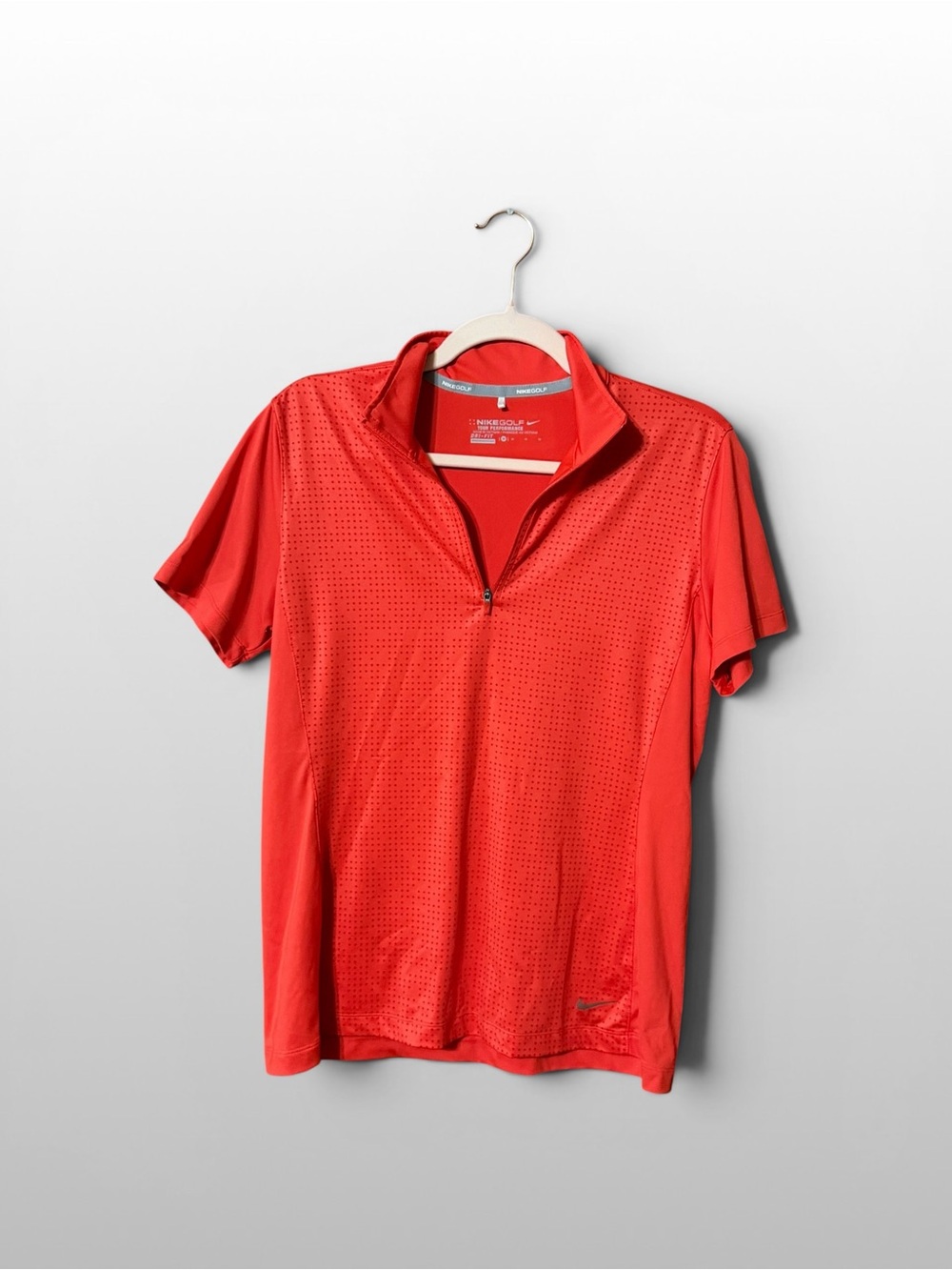 Nike Golf Dri Fit Quarter Zip Athletic Top Womens Medium Orange Activewear